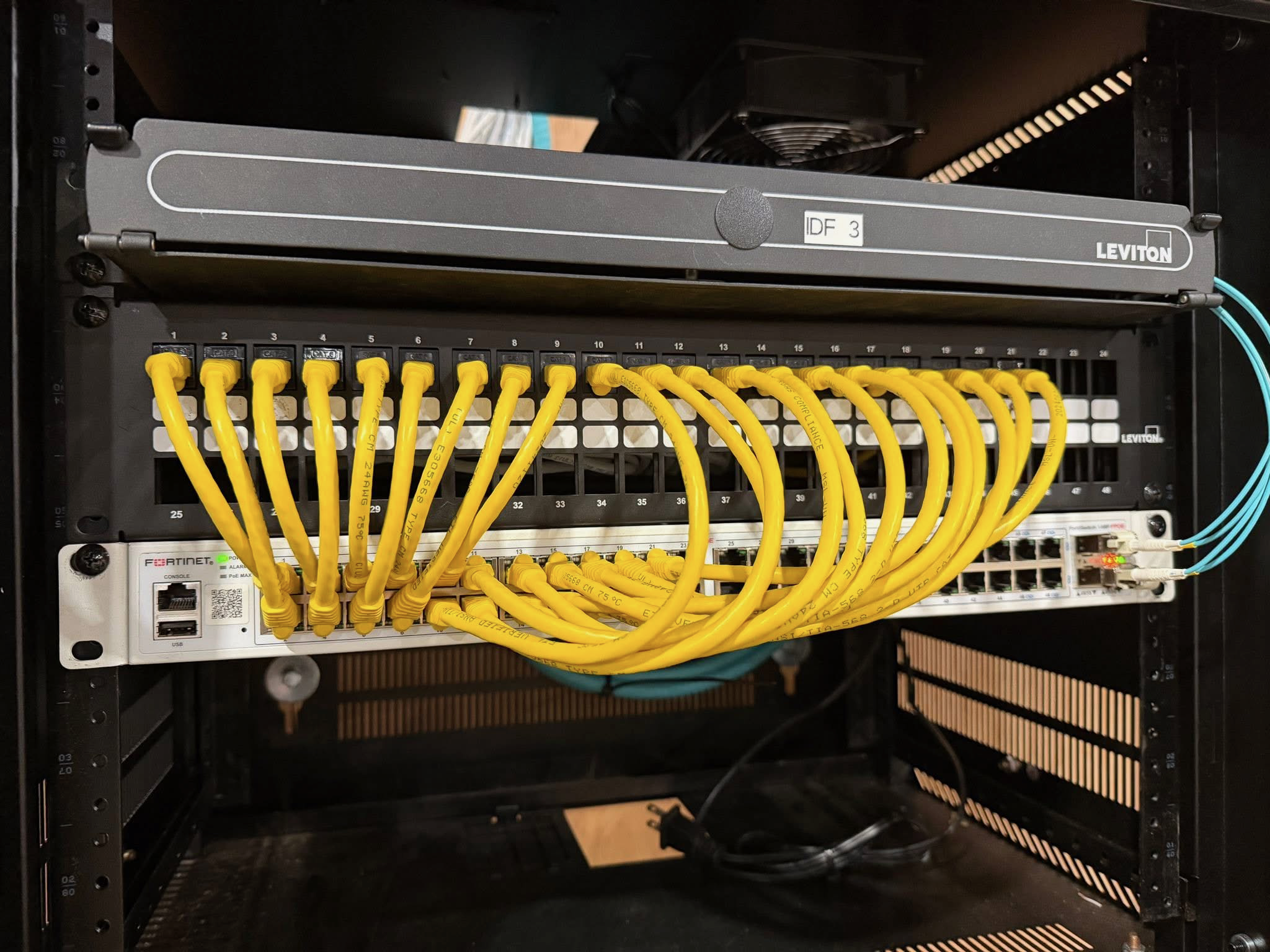 Network rack and patch panel
